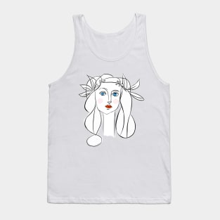 Denizko Art Woman by Picasso - White Tank Top